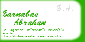 barnabas abraham business card